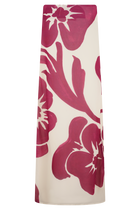 Katalina Chiffon Maxi Skirt - Red Deco Fleur Print