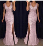 Women's Sequin Slit Maxi Evening Gown