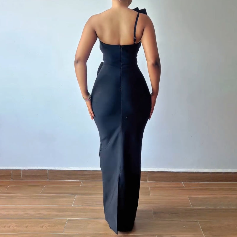 Women's Bandage Maxi Evening Dress with Open Back