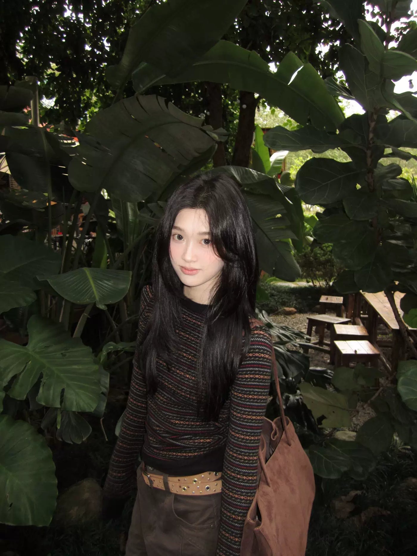vintage复古条纹针织衫毛衣女秋冬高级感内搭设计感小众长袖上衣