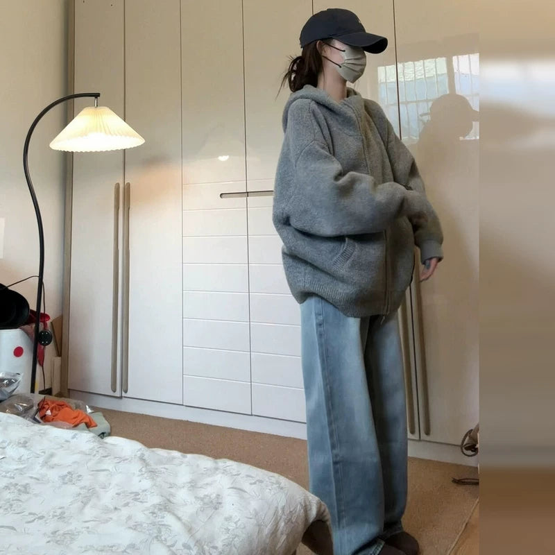 灰色毛衣针织外套女早春季2026新款爆款小香慵懒风巨好看开衫上衣