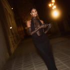 Women's Halter Lace Ruched Evening Dress