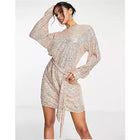 Sequin Party Mini Dress - Champagne
