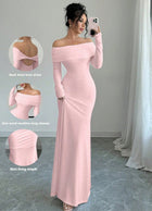 Women's Ruched Bodycon Maxi Evening Dress