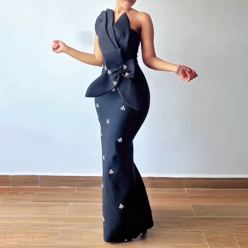 Women's Bandage Maxi Evening Dress with Open Back