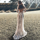 Women's Lace Long-Sleeve Open-Back Wedding Gown
