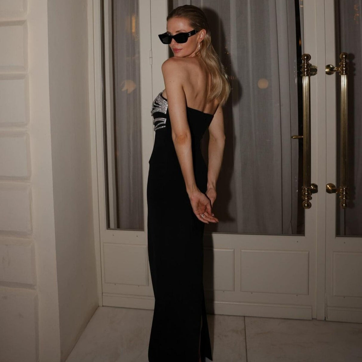 Women's Strapless Bandage Maxi Evening Dress