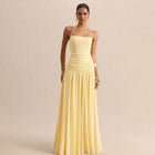 Women's Halter Ruched Evening Dress with Open Back