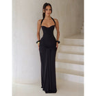 Women's Halter Ruched Maxi Evening Dress