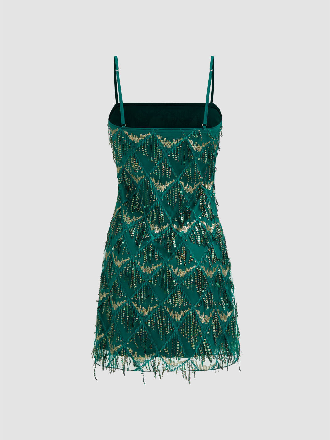 Fringe Short-Sleeve Party Dress