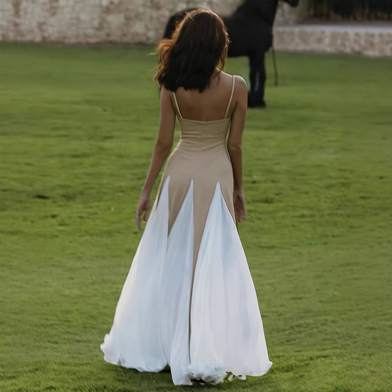 Color-Block Slit Maxi Dress