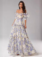 Women's Off-Shoulder Organza Maxi Evening Gown