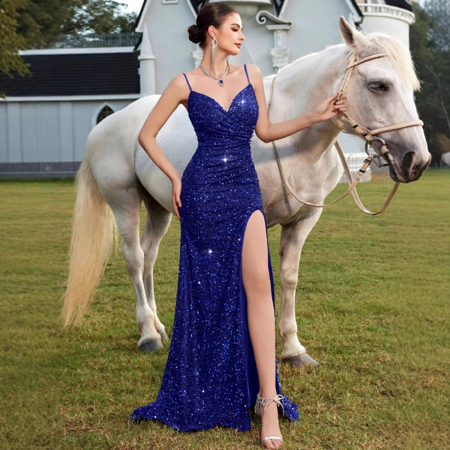Women's Spaghetti-Strap Evening Dress