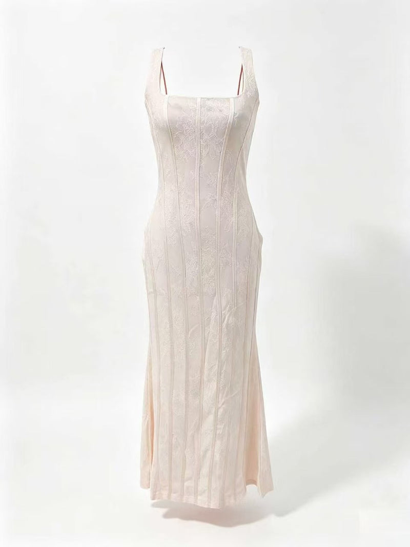 Women's Spaghetti-Strap Lace Maxi Evening Dress