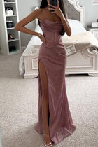 Women's Maxi Evening Dress - Mauve