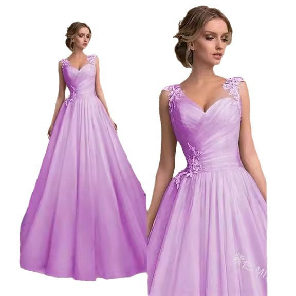 Women's Strapless Mesh Evening Dress