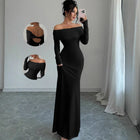 Women's Ruched Bodycon Maxi Evening Dress