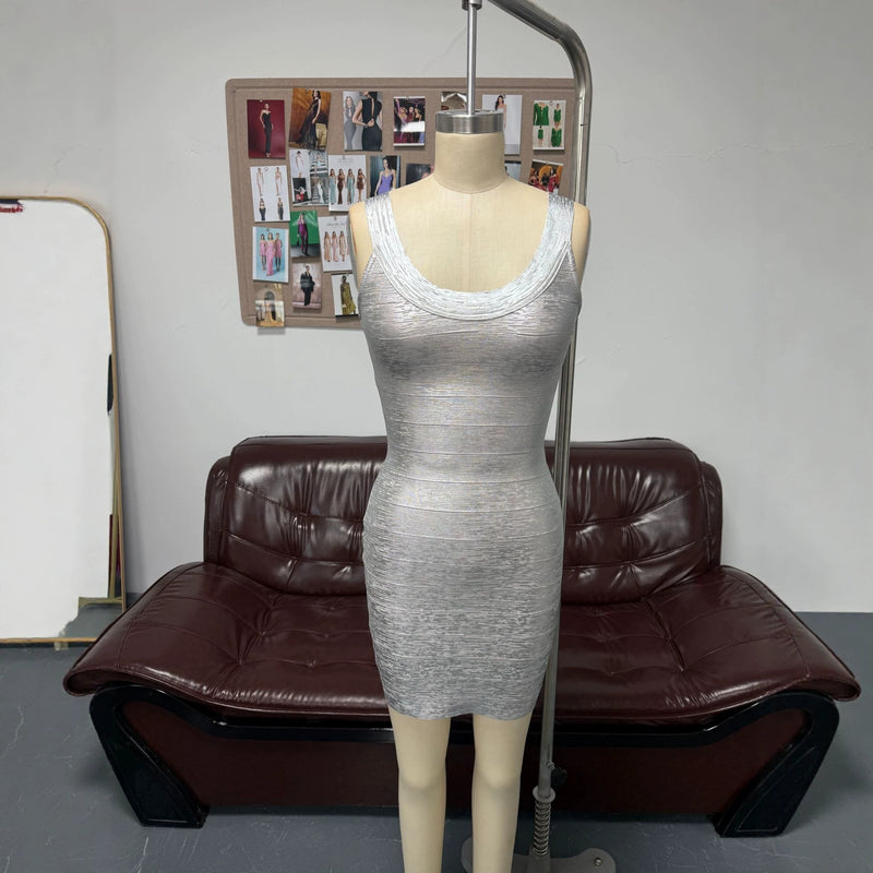 Women's Sleeveless Bandage Bodycon Mini Cocktail Dress