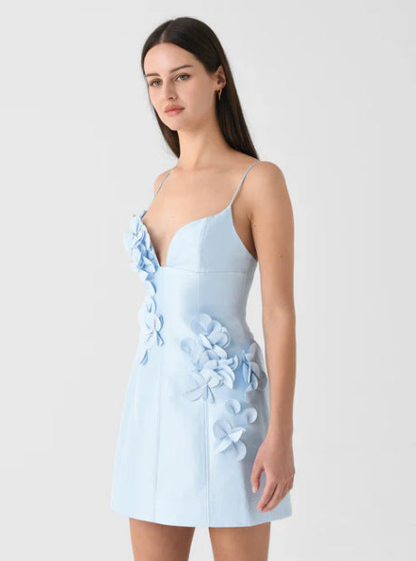 Women's Floral-Embroidered Strapless Mini Dress