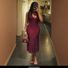 Women's Deep V-Neck Sequin Mini Cocktail Dress