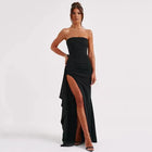 Women's Strapless High-Slit Maxi Evening Dress