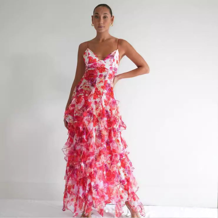 Women's Off-Shoulder Chiffon Maxi Evening Dress