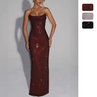 Women's Sleeveless Sequin Maxi Evening Dress