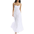 Women's Strapless Lace-Up Floral Maxi Evening Gown