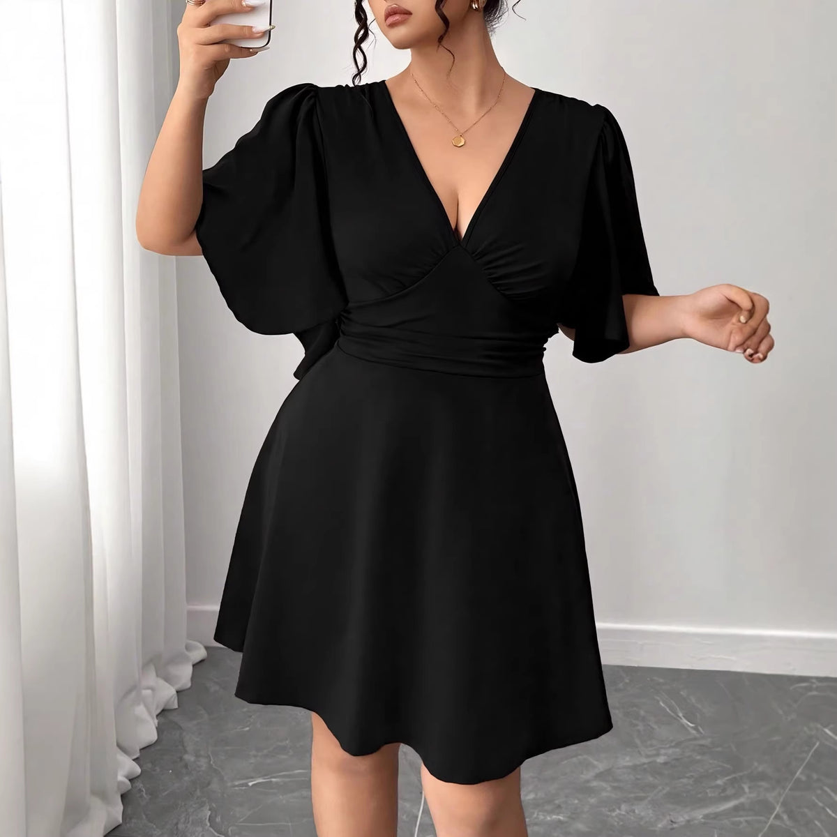 Women's Deep V-Neck Evening Dress