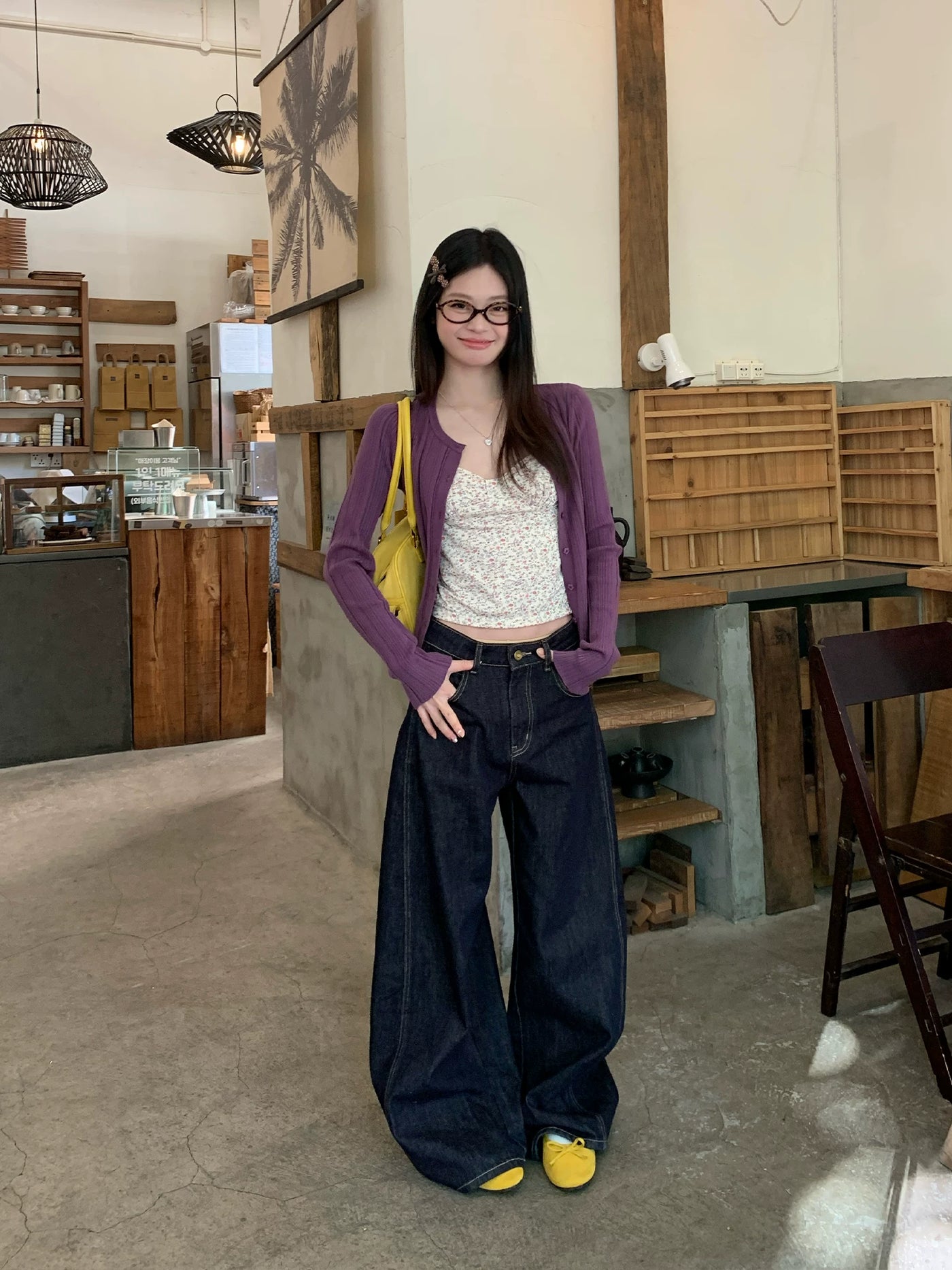 宋正恩紫色针织开衫女秋季新款韩系修身短款防晒时尚辣妹上衣外套