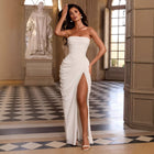 Women's Strapless Evening Dress with Open Back