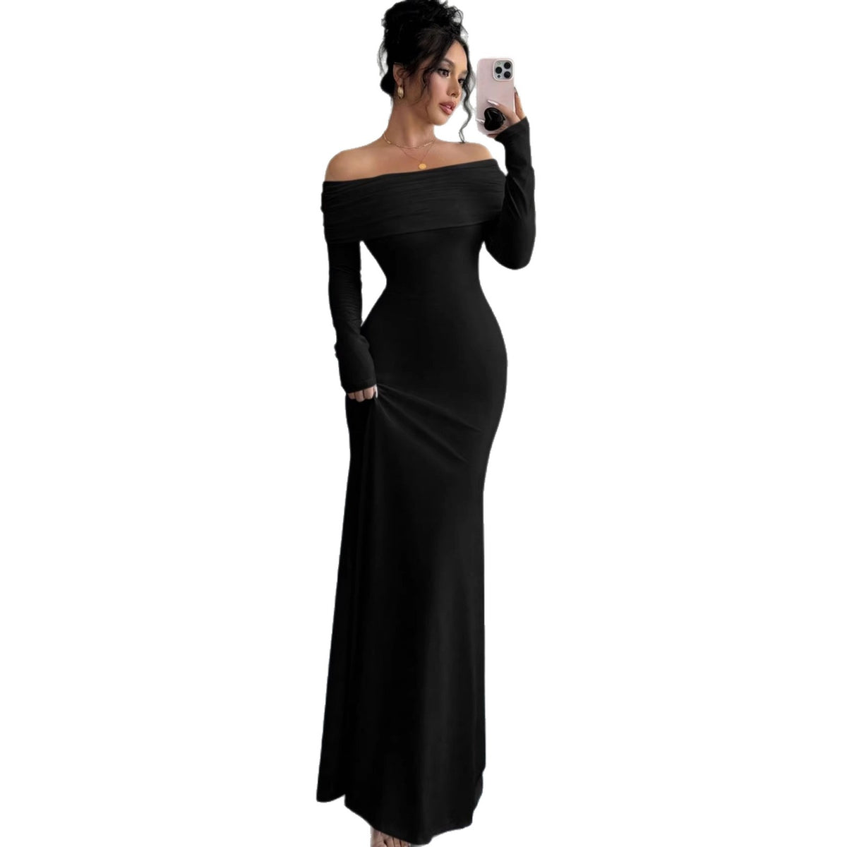 Women's Long-Sleeve Maxi Evening Dress