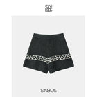 SINBOS屿纹双叙 绵羊毛复古几何提花毛衣&短裤套装女2026秋季新款
