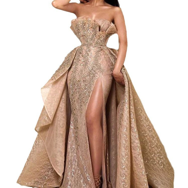 Women's Strapless Maxi Evening Dress