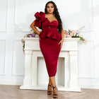 Women's Ruffle-Trim Off-Shoulder Bodycon Evening Dress