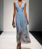 Women's V-Neck Sleeveless Evening Dress