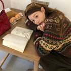 法式复古费尔岛毛衣外套女早春新款可外穿内搭宽松高级感气质开衫