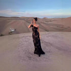 Women's Floral One-Shoulder Maxi Evening Dress