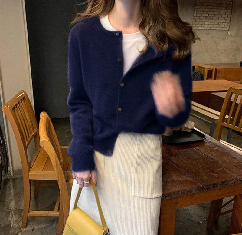 外贸原单意大利女装薄款外单清仓出口欧货羊绒针织开衫女毛衣外套