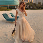 Women's V-Neck Lace Maxi Evening Dress