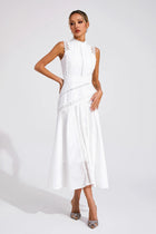 Sleeveless Lace Maxi Evening Dress