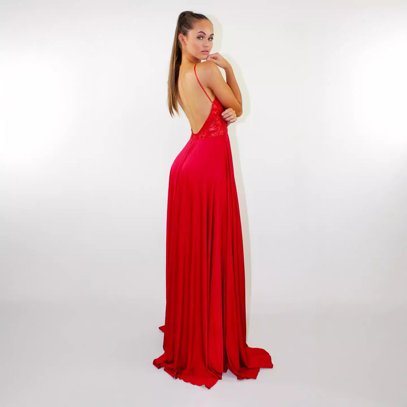 Women's Spaghetti-Strap Maxi Evening Dress