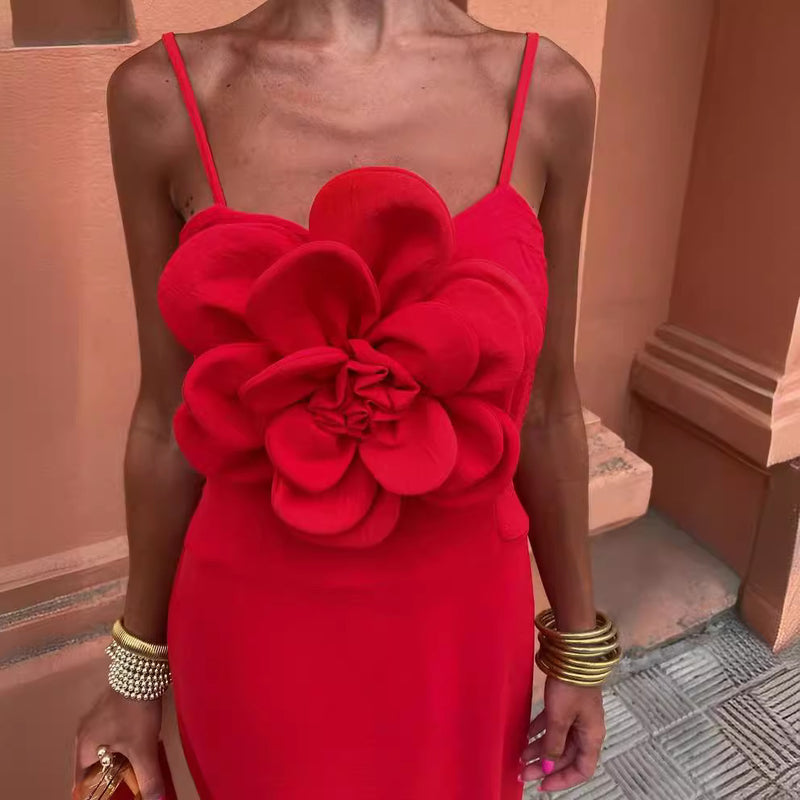 Women's Spaghetti-Strap Floral Maxi Evening Dress