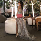 Silver One-Shoulder Sequin Evening Gown