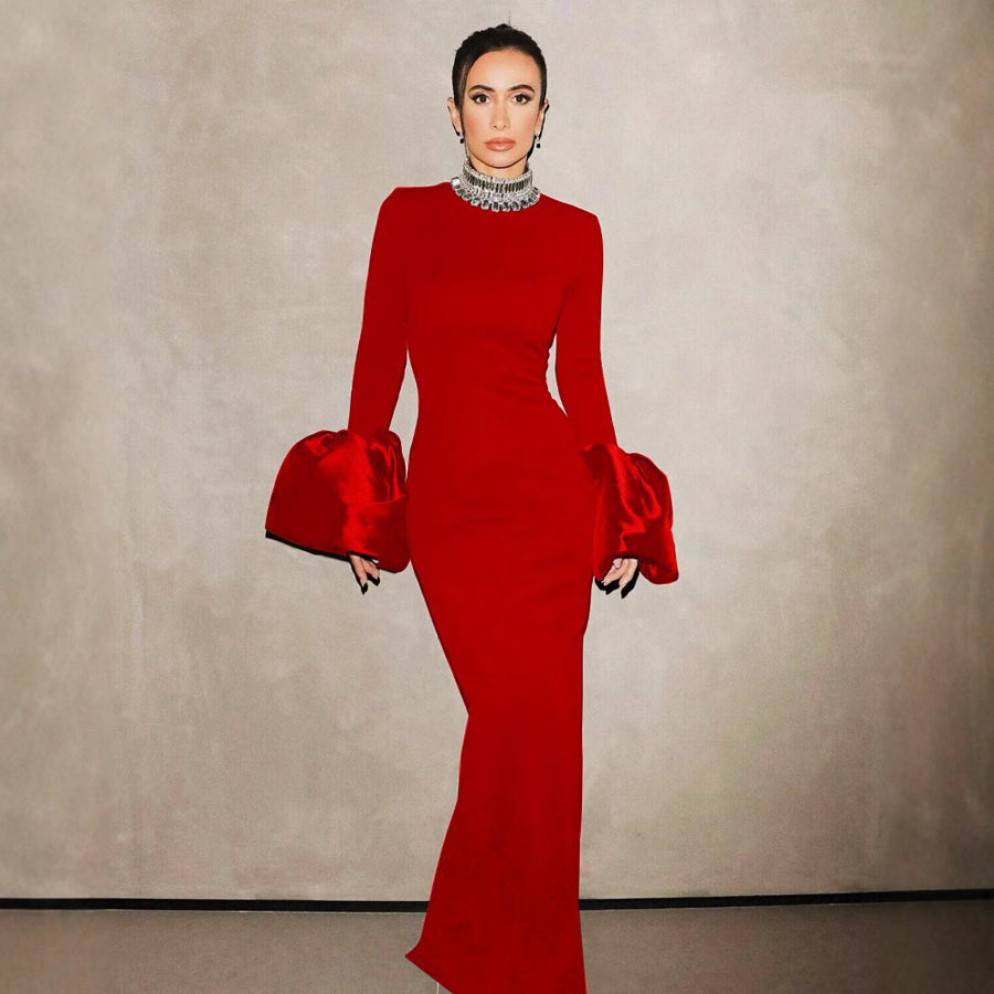 Women's Long-Sleeve Bandage Maxi Evening Dress