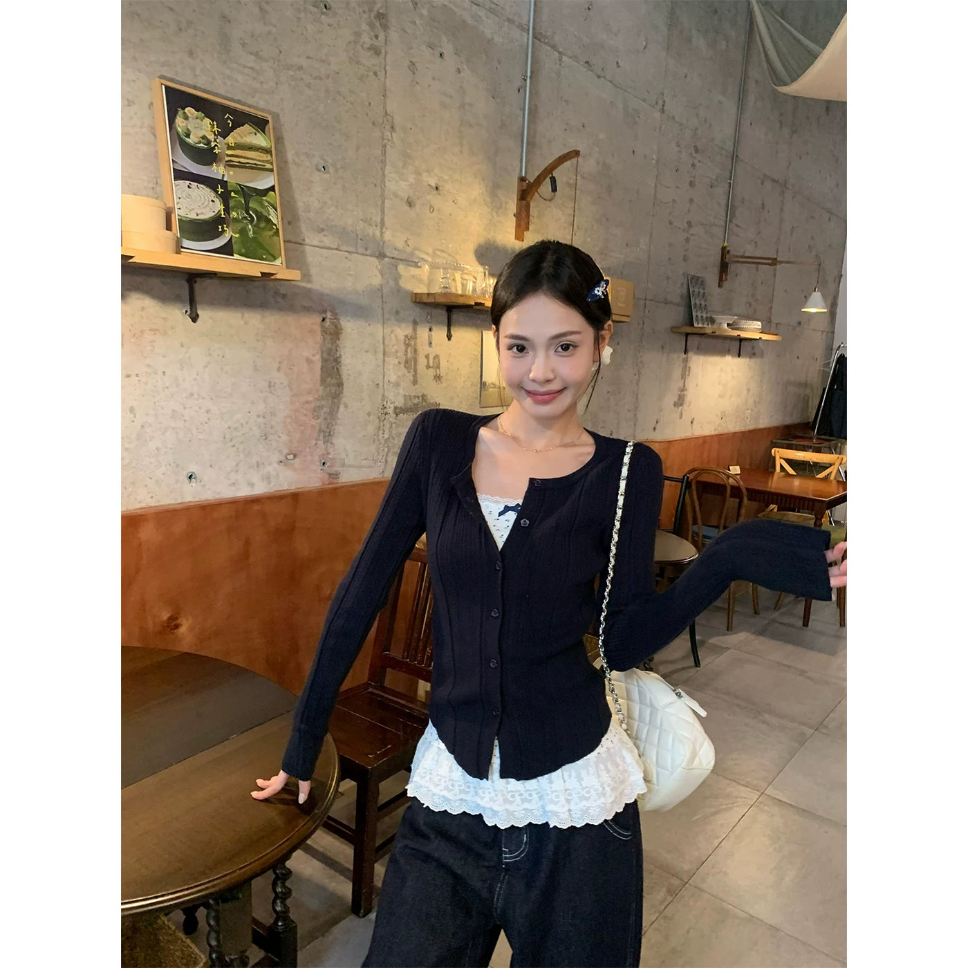 宋正恩紫色针织开衫女秋季新款韩系修身短款防晒时尚辣妹上衣外套