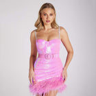 Women's Spaghetti-Strap Sequin Evening Dress