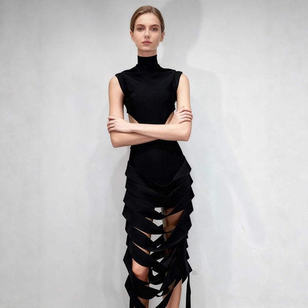 Women's Bandage Evening Dress with Open Back
