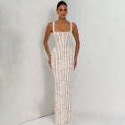 Women's Spaghetti-Strap Lace Maxi Evening Dress