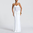 Women's Halter Ruched Bodycon Evening Dress - White